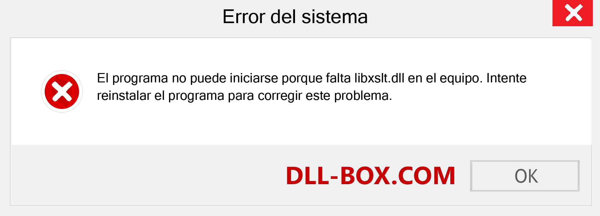 ¿Falta el archivo libxslt.dll ?. Descargar para Windows 7, 8, 10 - Corregir libxslt dll Missing Error en Windows, fotos, imágenes