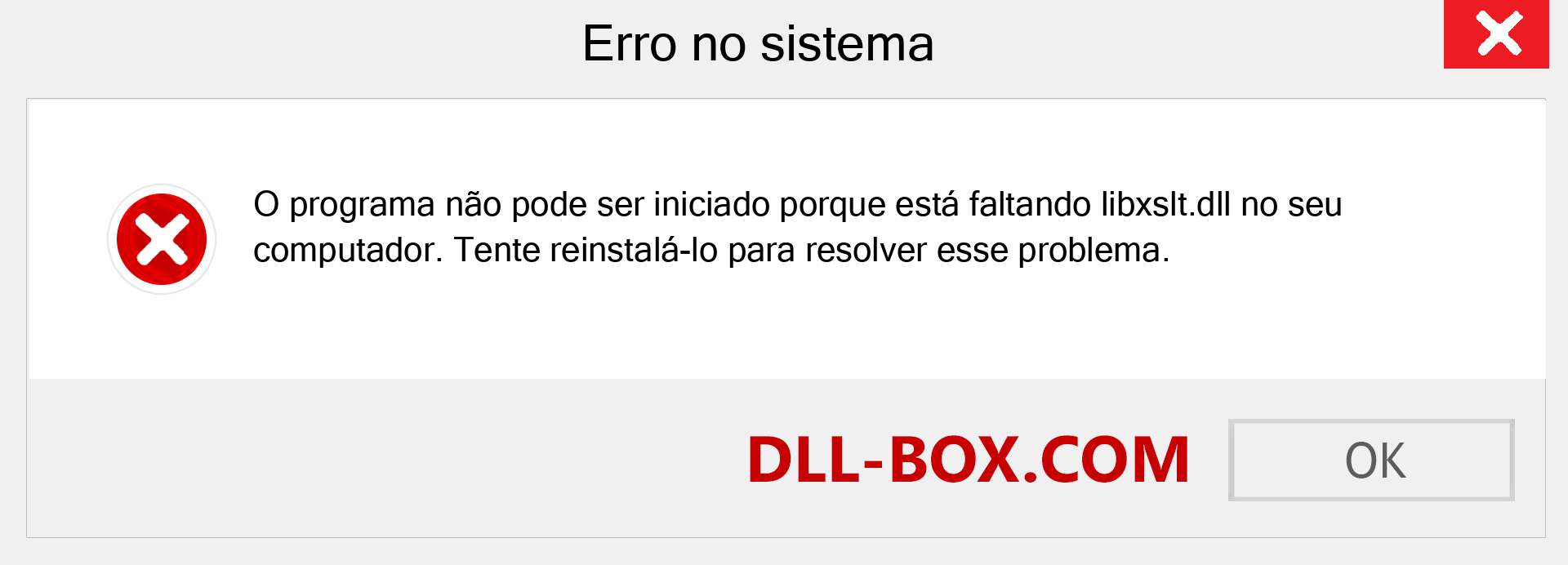 Arquivo libxslt.dll ausente ?. Download para Windows 7, 8, 10 - Correção de erro ausente libxslt dll no Windows, fotos, imagens